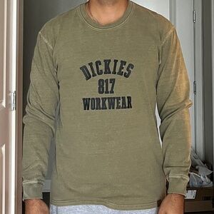 Dickies 817 Workwear Long Sleeve T-Shirt – Olive Green – Size M